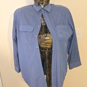 Blair Men’s XL Blue Brushed Flannel Button Down Shirt – Classic Vintage Fit